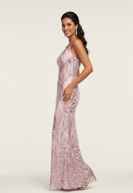 mermaid embellished long gown