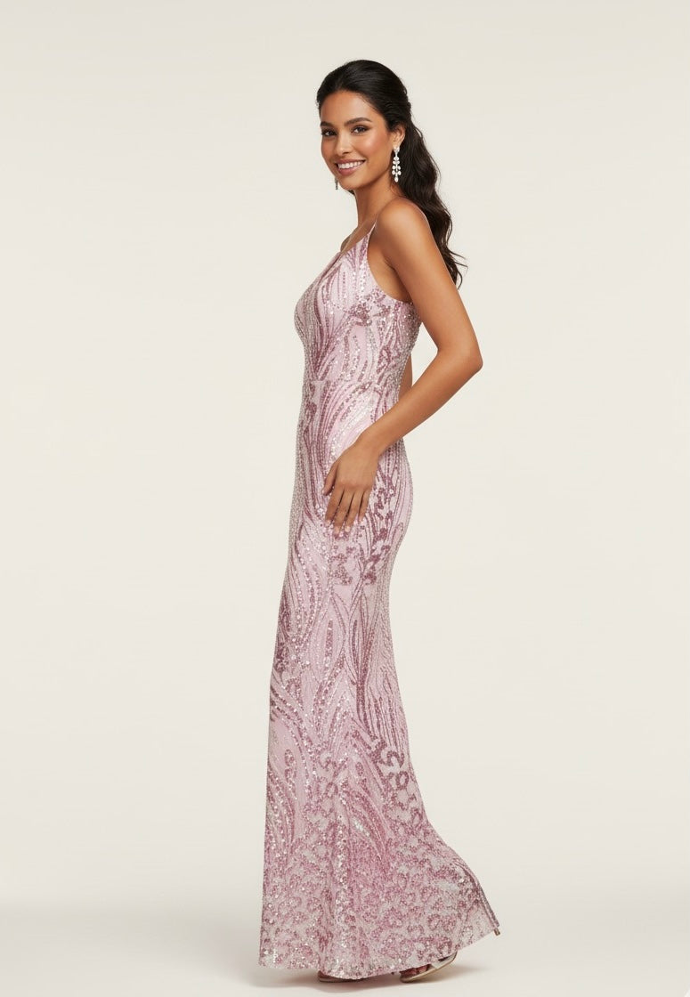 mermaid embellished long gown