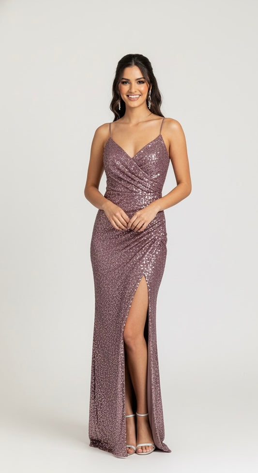 sequin long gown