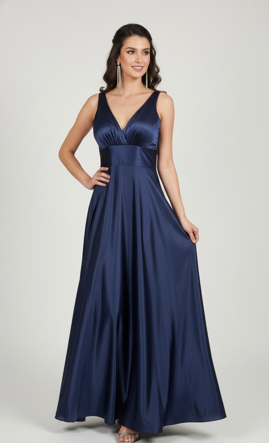 corset belt long satin gown