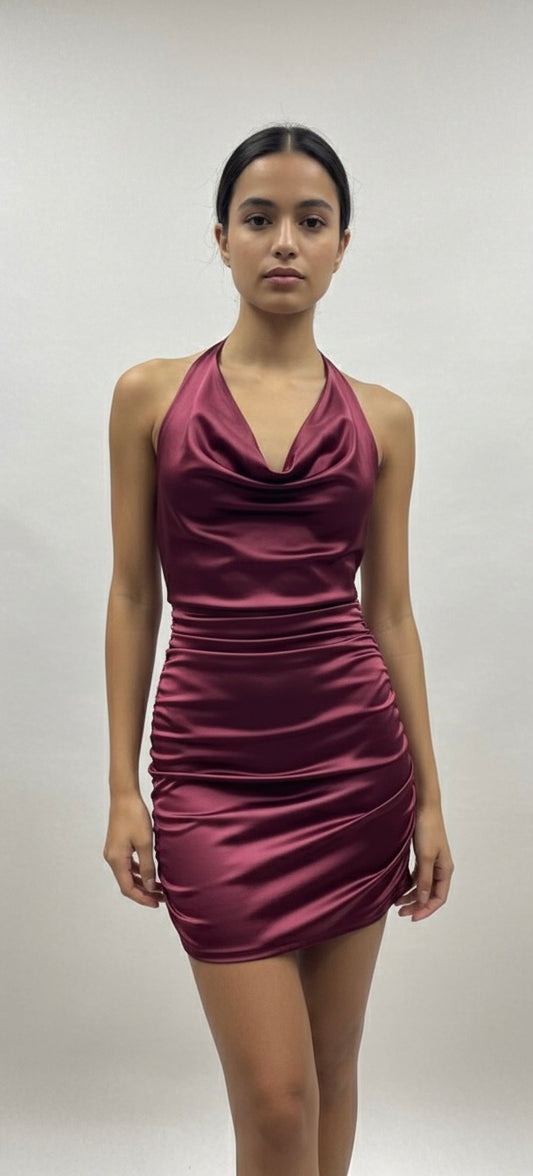 halter neck short dress